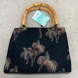 SUNNY HAWAII Black Palm Tree Printed Mini purse